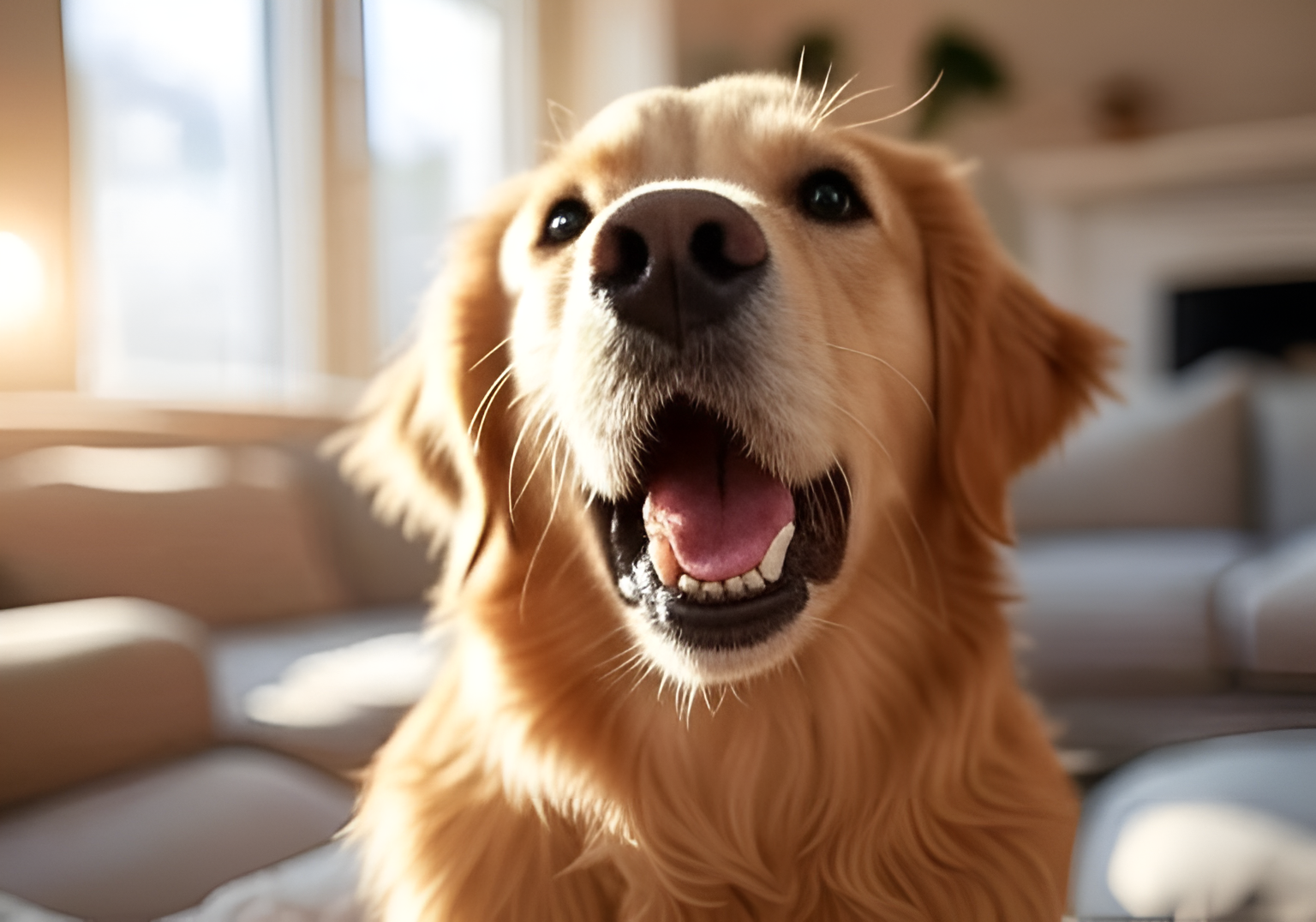 Dog barking excessively at the window.